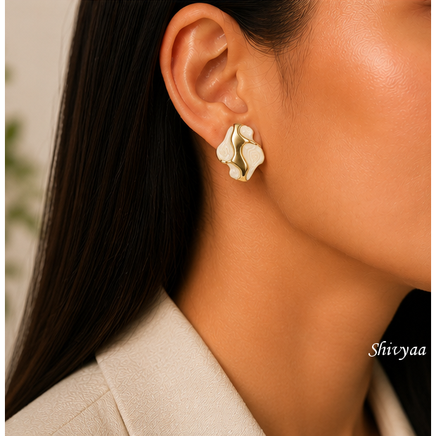 Ivory Tide Statement Stud Earrings