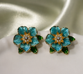 Firozi Phool Studs