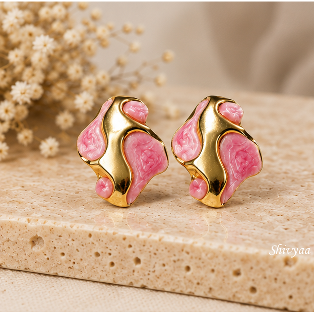 Blush Tide Statement Stud Earrings