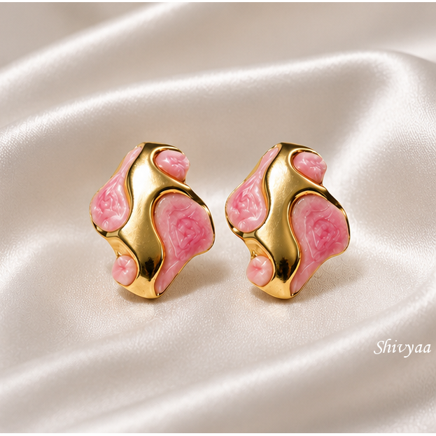 Blush Tide Statement Stud Earrings