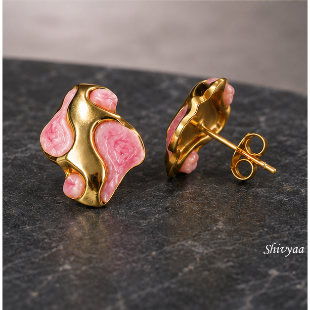 Blush Tide Statement Stud Earrings