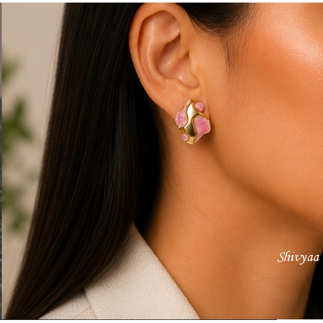 Blush Tide Statement Stud Earrings