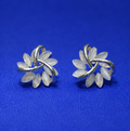 Ivory Bloom Floral Stud Earrings