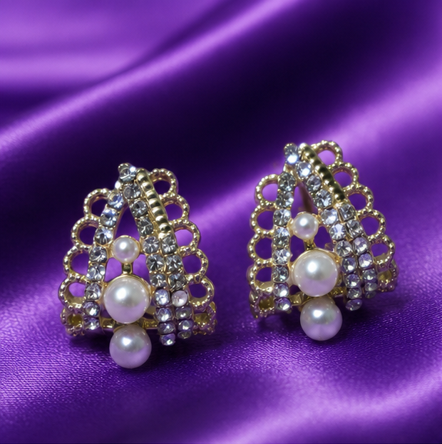 Simple Cat's Eye Stone Ruyi Earrings