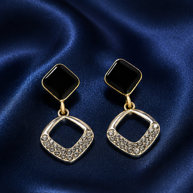 Midnight Luxe Crystal Drop Earrings
