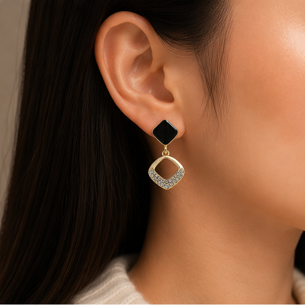 Midnight Luxe Crystal Drop Earrings