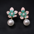 Pastel Blossom Pearl Drop Earrings