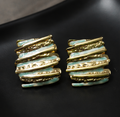 Mint Mosaic Statement Stud Earrings