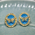 Azure Butterfly Vintage Stud Earrings