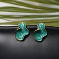 Ocean Mist Abstract Stud Earrings