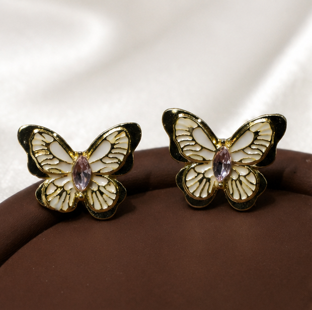 Butterfly Bloom Crystal Stud Earrings