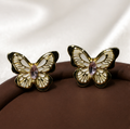 Butterfly Bloom Crystal Stud Earrings
