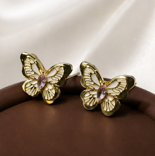 Butterfly Bloom Crystal Stud Earrings