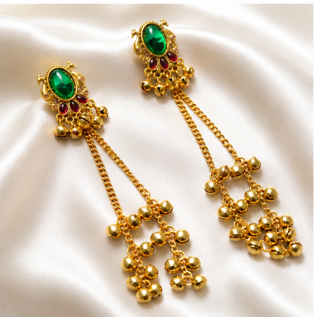 Panna Jhumar Earrings