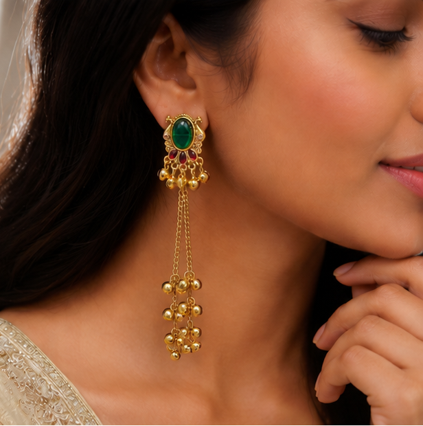 Panna Jhumar Earrings