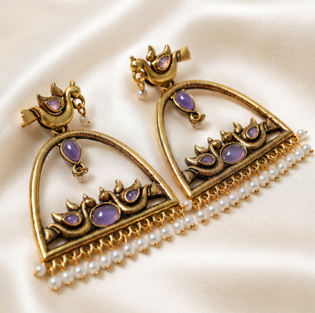 Jamuni Panchhi Jharokha Earrings