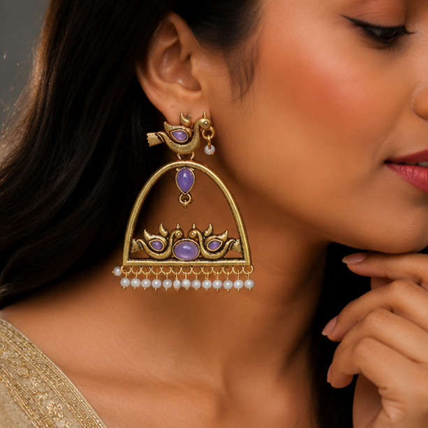 Jamuni Panchhi Jharokha Earrings