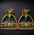 Mint Panchhi Jharokha Earrings