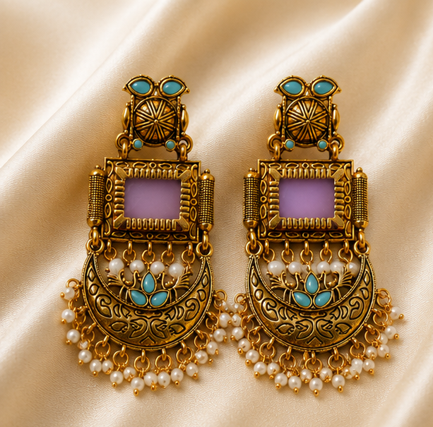 Gulaabi Mayuri Earrings