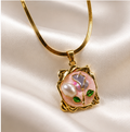 Blush Lily Pearl Pendant Necklace