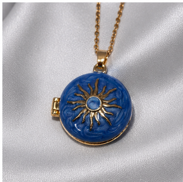 Azure Soleil Keepsake Locket Necklace