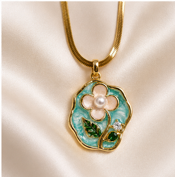 Pearl Bloom Pendant Necklace