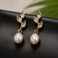 Starlight Soul - Crystal Vine Pearl Drop Earrings