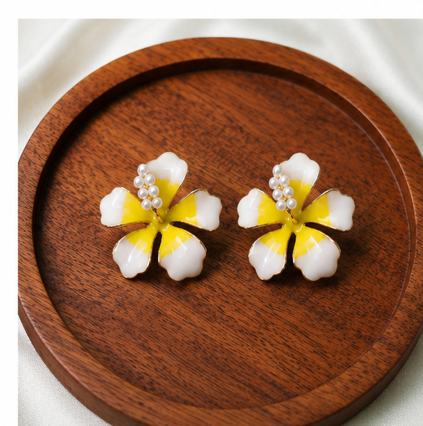 Sunlit Blossom Pearl Earrings