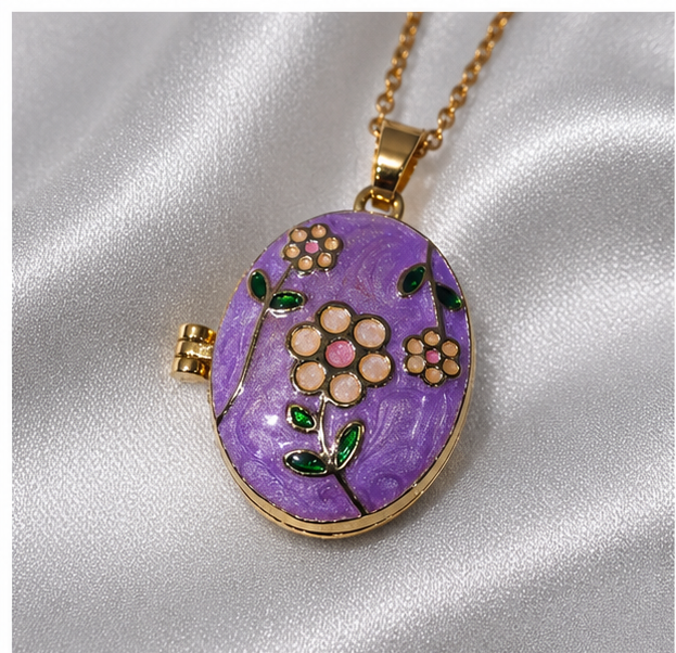 Lavender Bloom Keepsake Locket Necklace