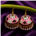 Gulabi Phool Patti Jhumkas