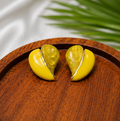 Elegant Edge - Yellow Petal Enamel Stud Earrings