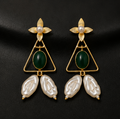Chaand Phool Earrings - Panna