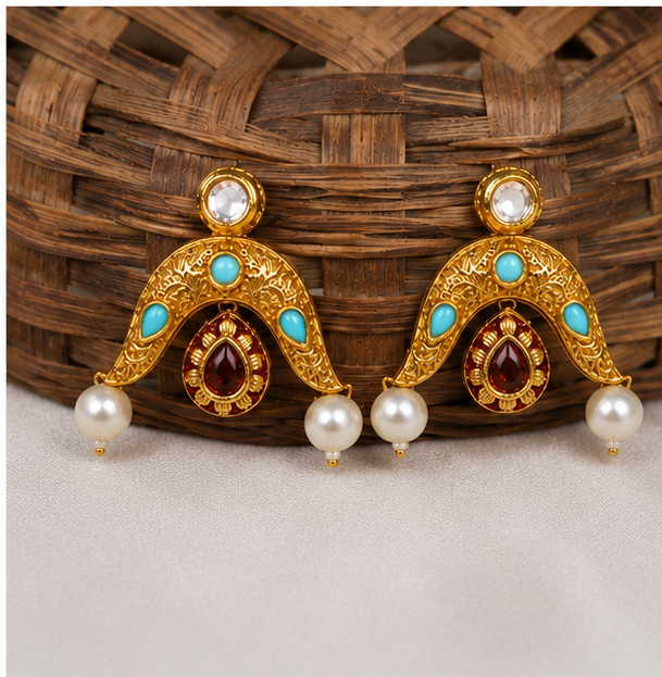 Firozi Rajsi Mehr Earrings