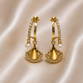 Light Bloom - Pearl Fan Charm Drop Earrings
