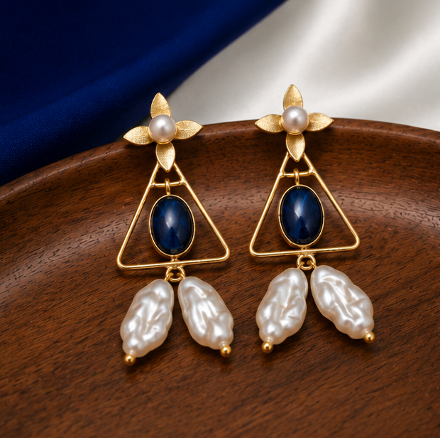 Chaand Phool Earrings - Neel gagan