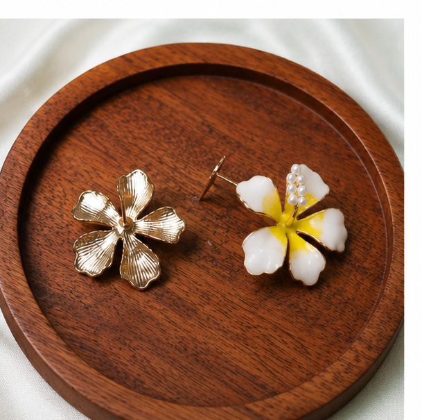 Sunlit Blossom Pearl Earrings