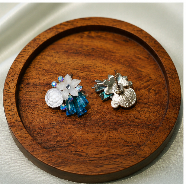Ocean Bloom Crystal Earrings