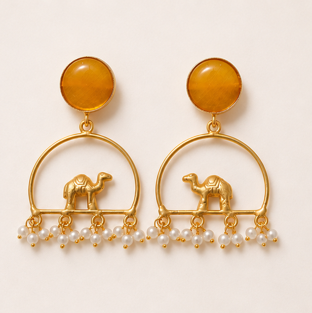 Registan Ki Raani Earrings -Amber