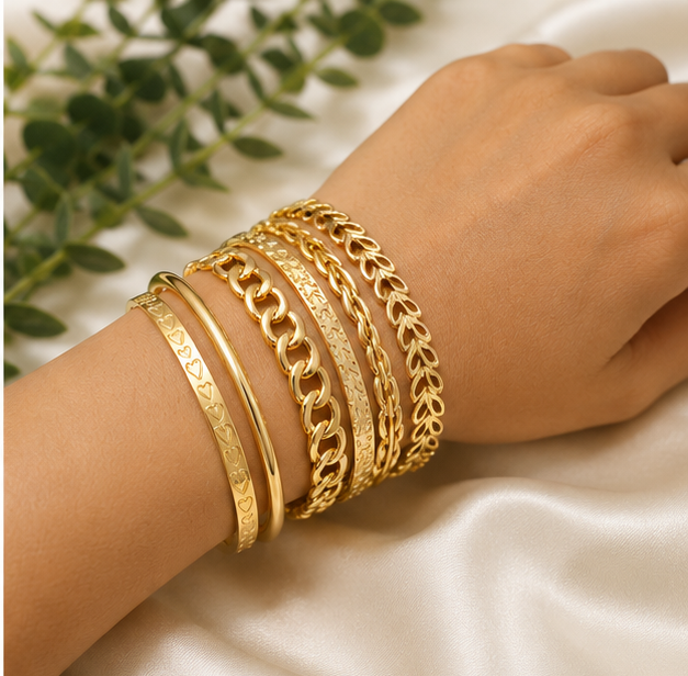 Sunehri Stack Bracelet Set
