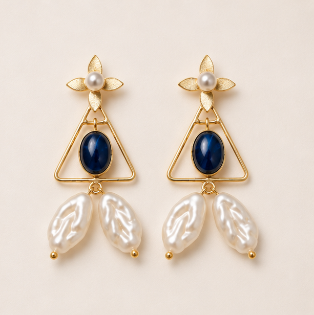 Chaand Phool Earrings - Neel gagan