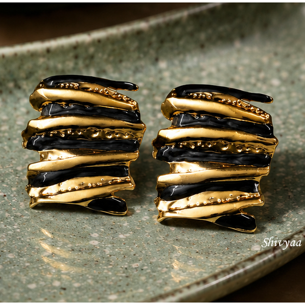 Power Glow - Luxe Textured Statement Earrings