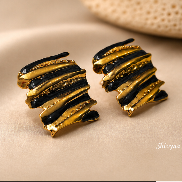 Power Glow - Luxe Textured Statement Earrings