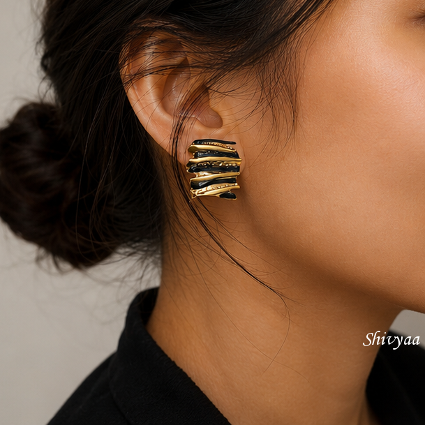 Power Glow - Luxe Textured Statement Earrings