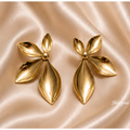 Luxe Ambition - Golden Petal Cascade Statement Earrings