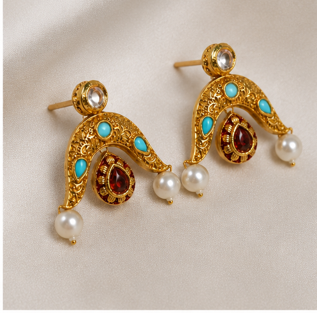 Firozi Rajsi Mehr Earrings