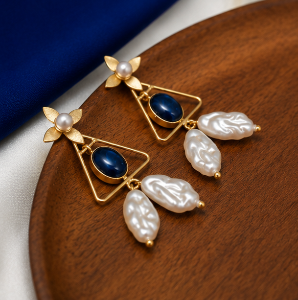 Chaand Phool Earrings - Neel gagan