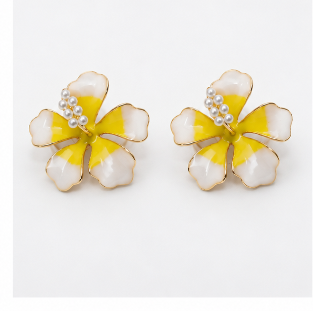 Sunlit Blossom Pearl Earrings