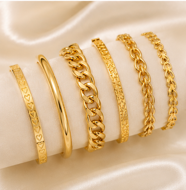 Sunehri Stack Bracelet Set