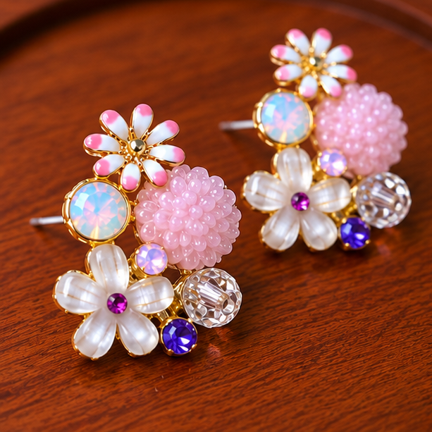 Pink Garden Bloom Earrings