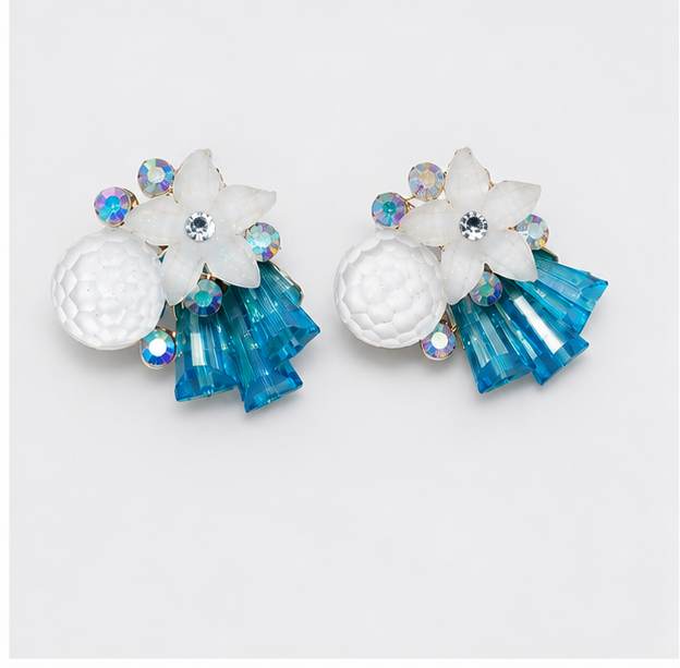 Ocean Bloom Crystal Earrings